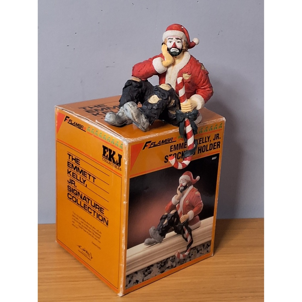 Vintage 1992 Emmett Kelly Jr Flambro Weary Willie Santa Stocking Holder See Pics
